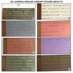 DIY JOURNAL English Library Sticker 20pcs 75